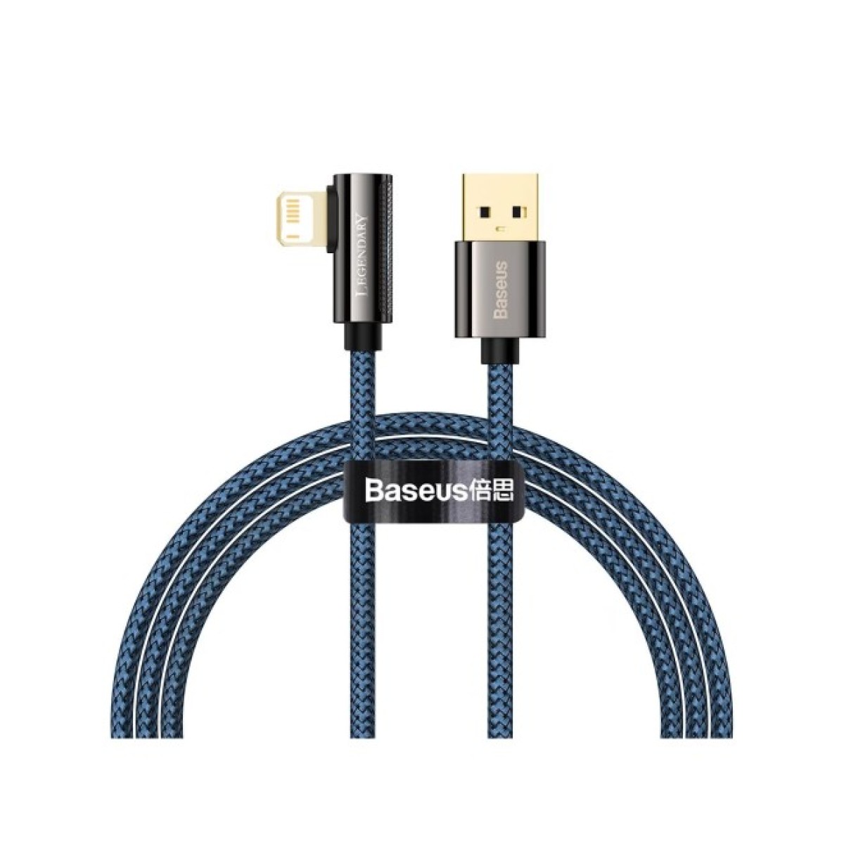 Дата кабель USB 2.0 AM to Lightning 2.0m CACS 2.4A 90 Legend Series Elbow Blue Baseus (CACS000103) 98_98.jpg - фото 1