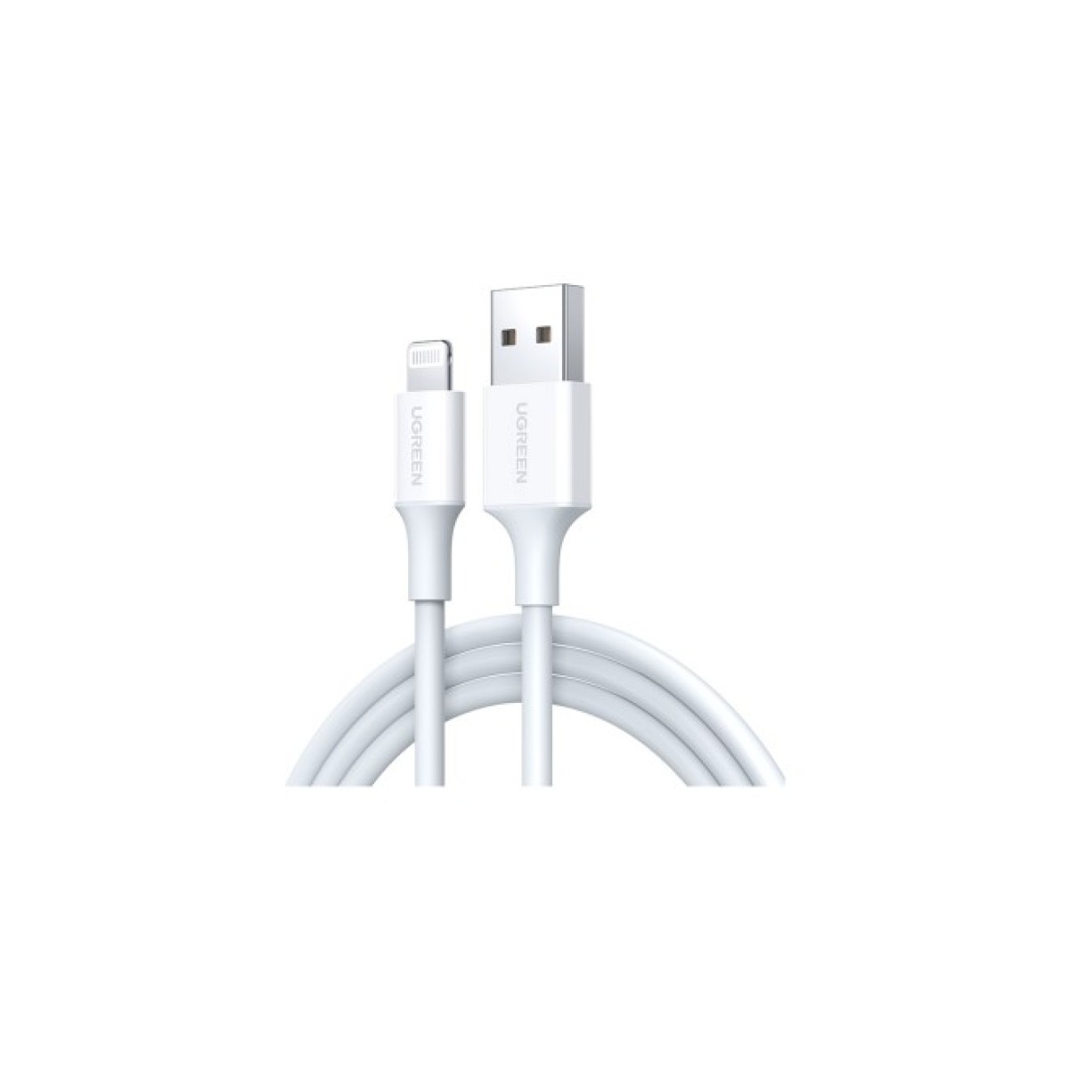 Дата кабель USB 2.0 AM to Lightning 2.0m US155 2.4A, Nickel Plating ABS Shell White Ugreen (20730) 256_256.jpg