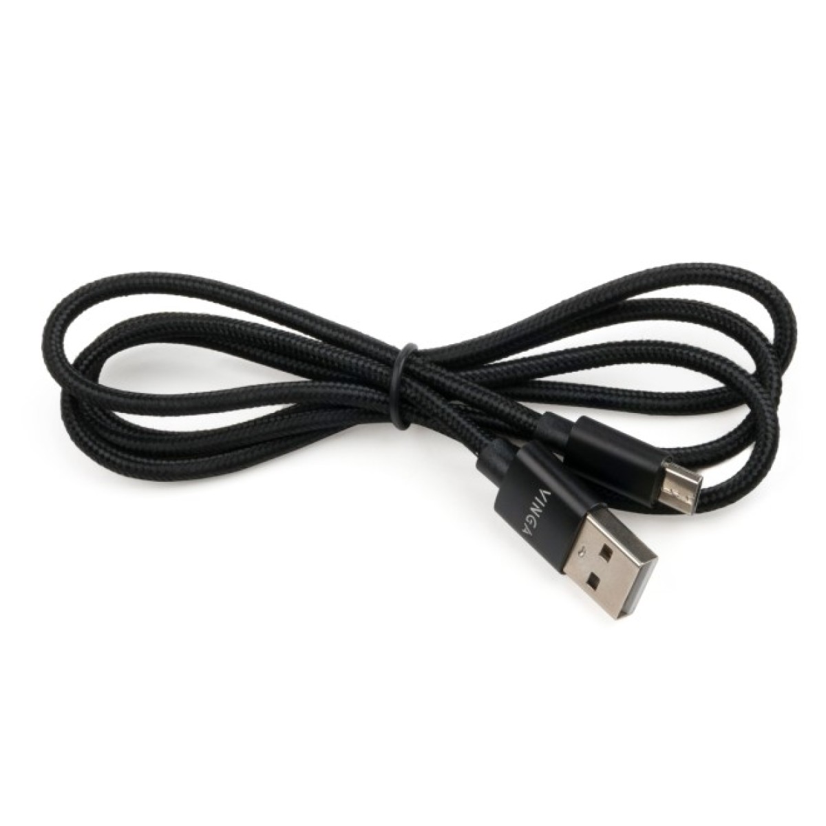 Дата кабель USB 2.0 AM to Micro 5P 1m nylon black Vinga (VCPDCMNB1BK) 98_98.jpg - фото 4