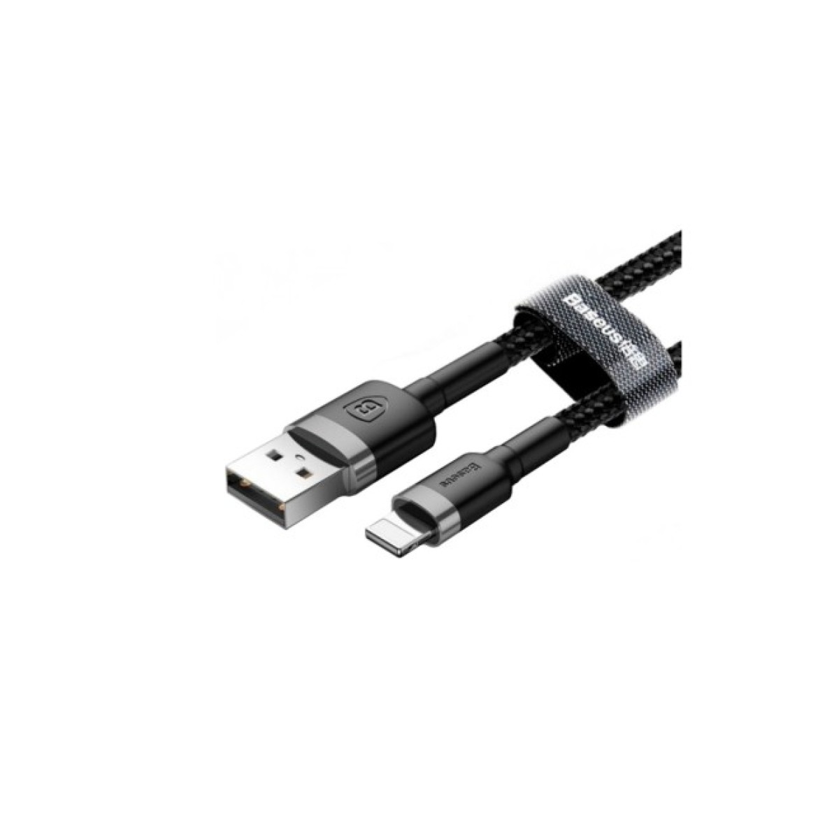 Дата кабель USB 2.0 AM to Lightning 1.0m Cafule 2.4A gray+black Baseus (CALKLF-BG1) 98_98.jpg - фото 3