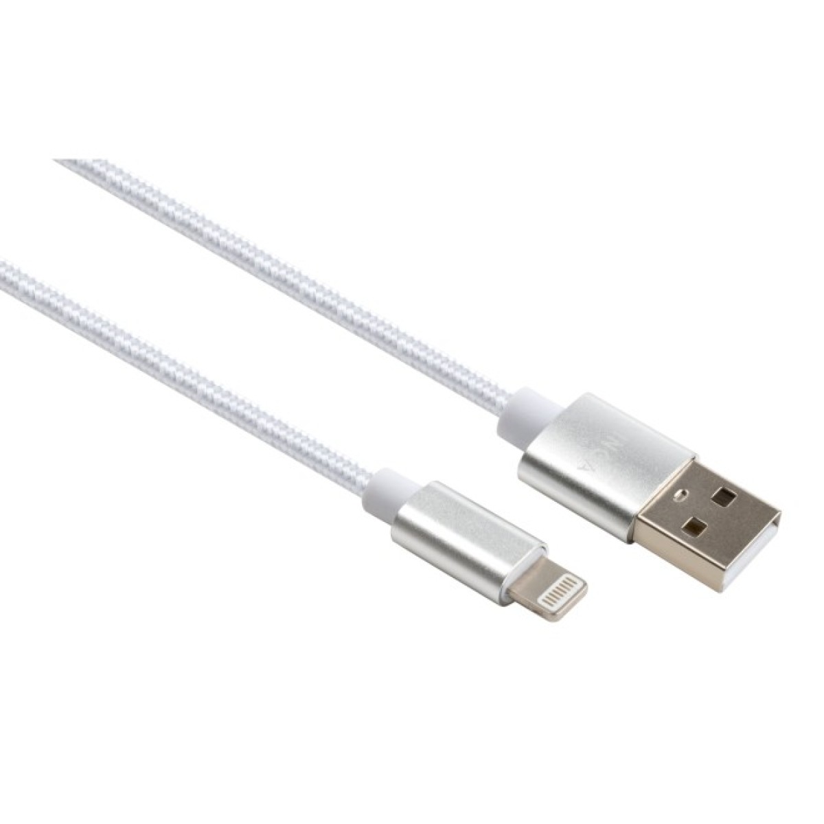 Дата кабель USB 2.0 AM to Lightning 1m nylon silver Vinga (VCPDCLNB1S) 98_98.jpg - фото 1