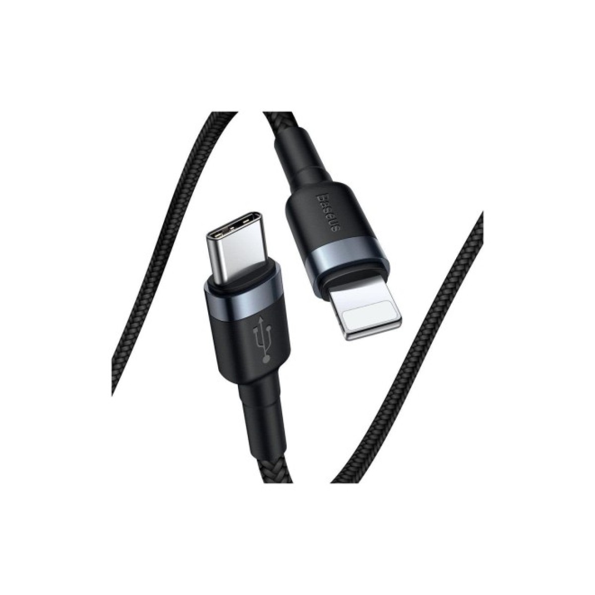 Дата кабель USB-C to Lightning 1.0m 18W 2.1A Cafule Black-Grey Baseus (CATLKLF-G1) 98_98.jpg - фото 10