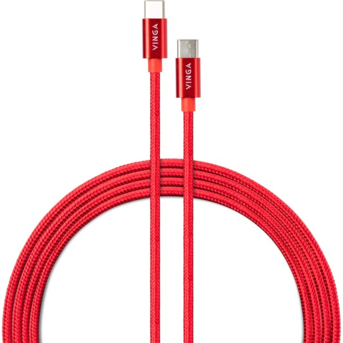 Дата кабель USB-C to USB-C 1.0m 60W Nylon Red Vinga (VCDCCCM531) 98_98.jpg - фото 1
