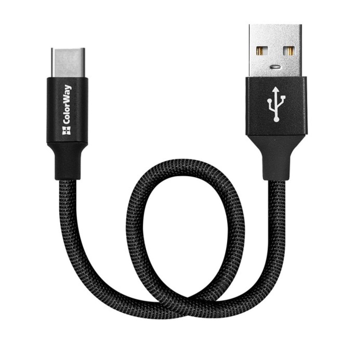 Дата кабель USB 2.0 AM to Type-C 0.25m black ColorWay (CW-CBUC048-BK) 256_256.jpg