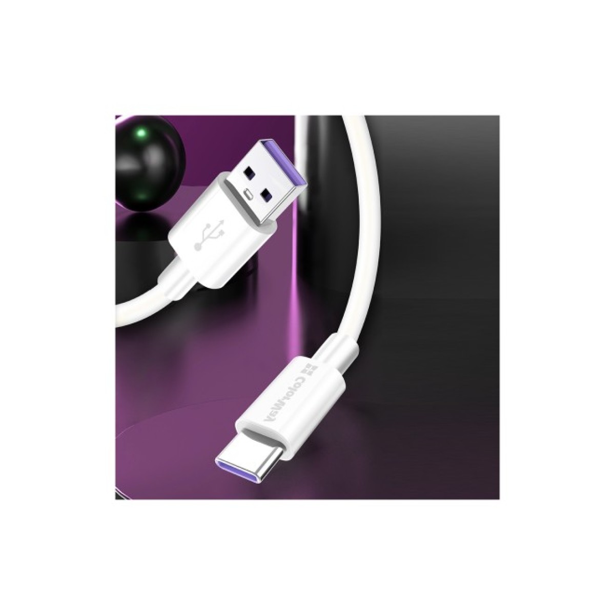 Дата кабель USB 2.0 AM to Type-C 1.0m 5A white ColorWay (CW-CBUC019-WH) 98_98.jpg - фото 8