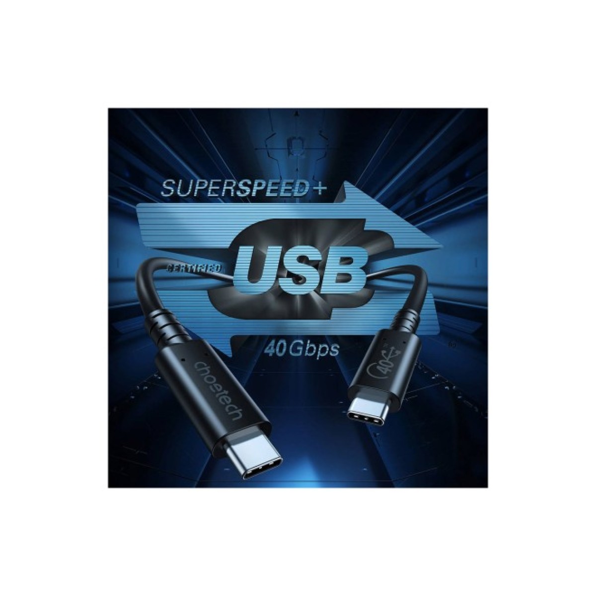 Дата кабель USB-C to USB-C 0.8m USB 4 100W 40Gbps 8K60Hz Choetech (XCC-1028) 98_98.jpg - фото 2
