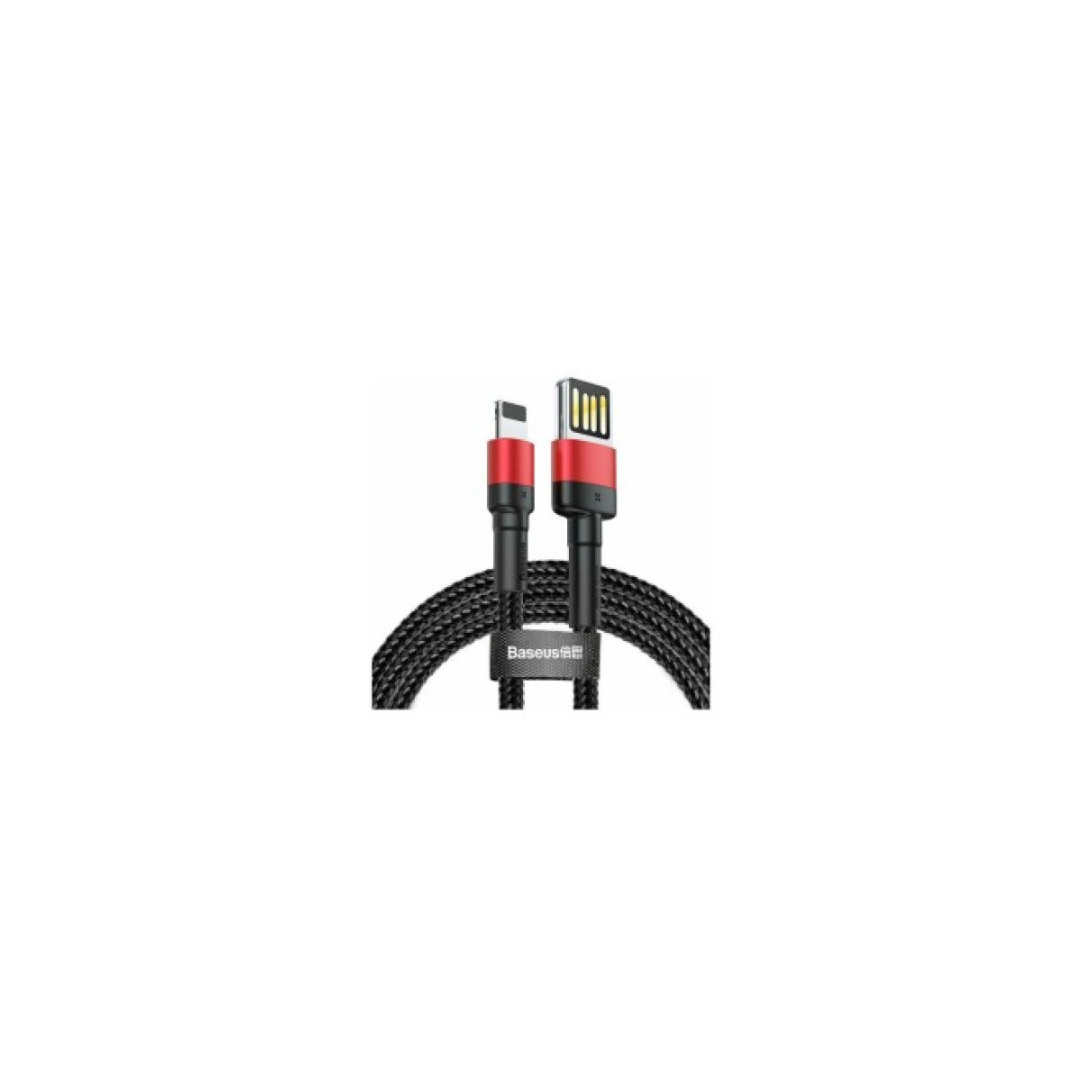 Дата кабель USB 2.0 AM to Lightning 1.0m Cafule Special Edition 2.4A Black-Red Baseus (CALKLF-G91) 98_98.jpg - фото 1