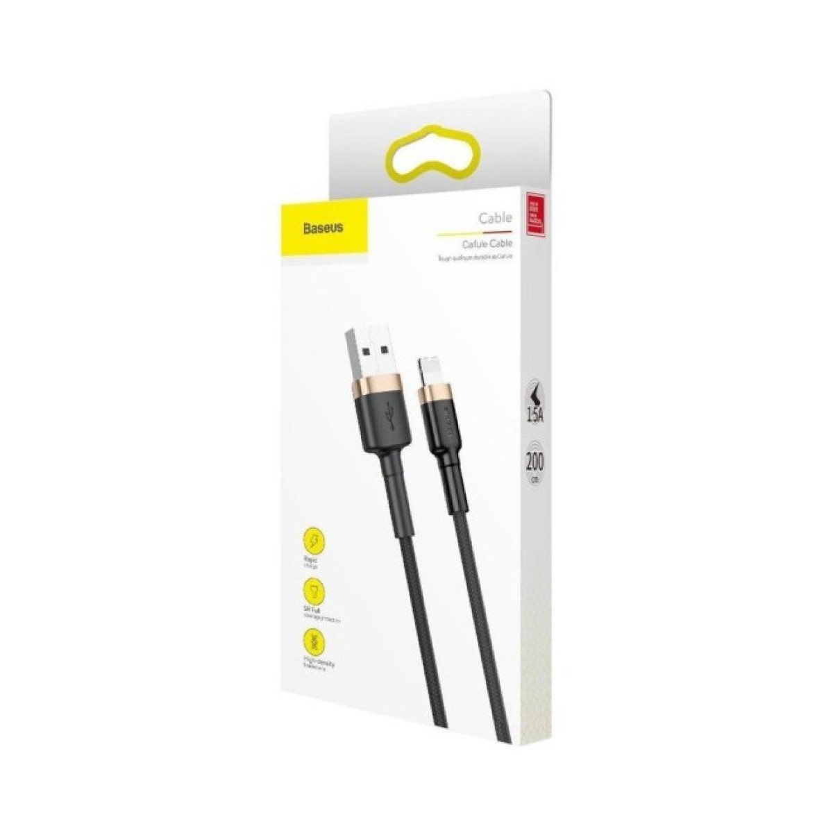 Дата кабель USB 2.0 AM to Lightning 2.0m 1.5A gold-black Baseus (CALKLF-CV1) 98_98.jpg - фото 4