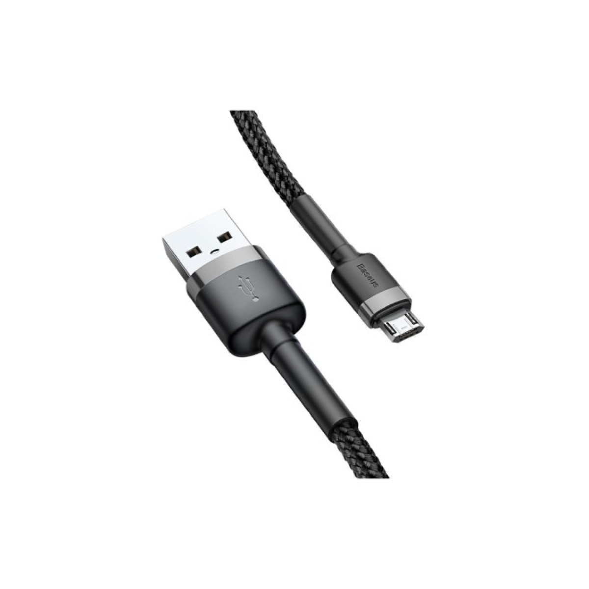 Дата кабель USB 2.0 AM to Micro 5P 0.5m Cafule 2.4A Black-Grey Baseus (CAMKLF-AG1) 98_98.jpg - фото 2