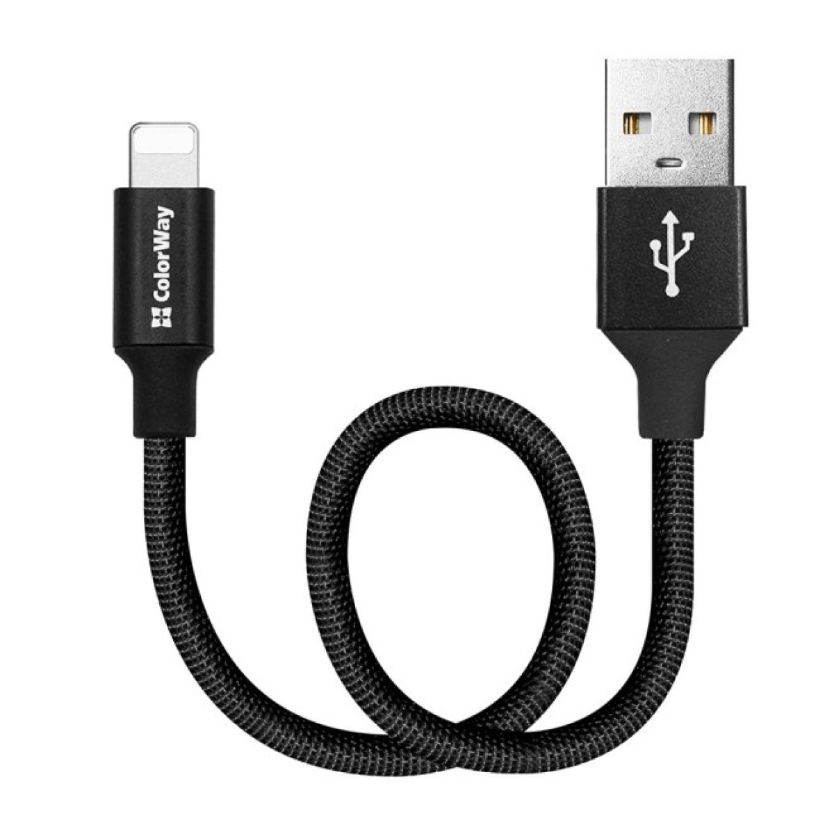 Дата кабель USB 2.0 AM to Lightning 0.25m black ColorWay (CW-CBUL048-BK) 256_256.jpg