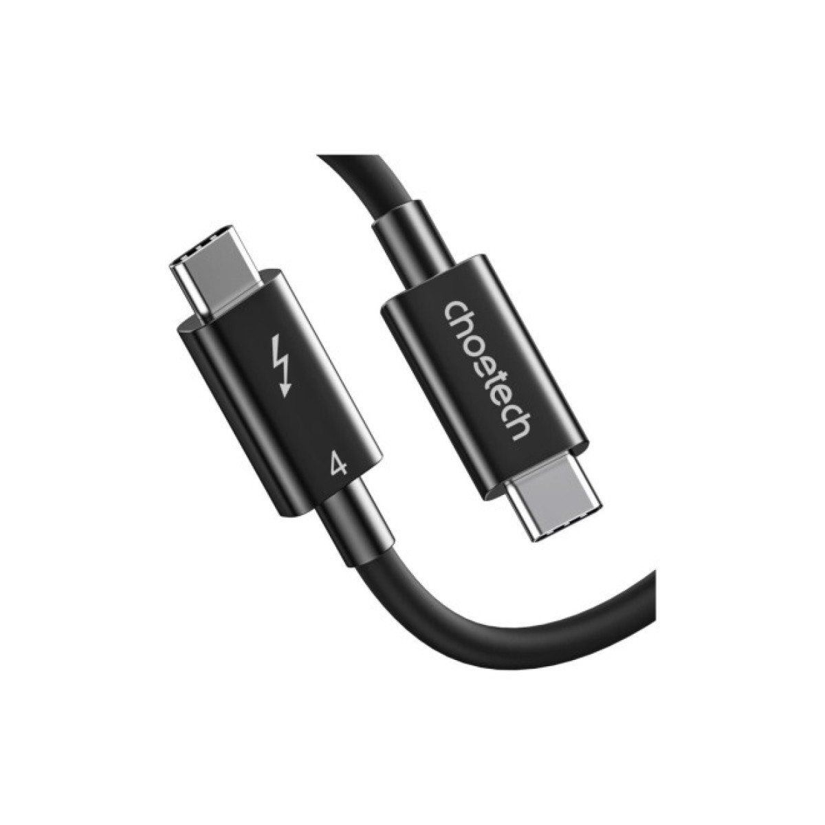 Дата кабель USB-С to USB-С 0.8m Thunderbolt4 40Gbps Power Delivery 100W 8K60Hz Choetech (A3010-BK) 98_98.jpg - фото 1