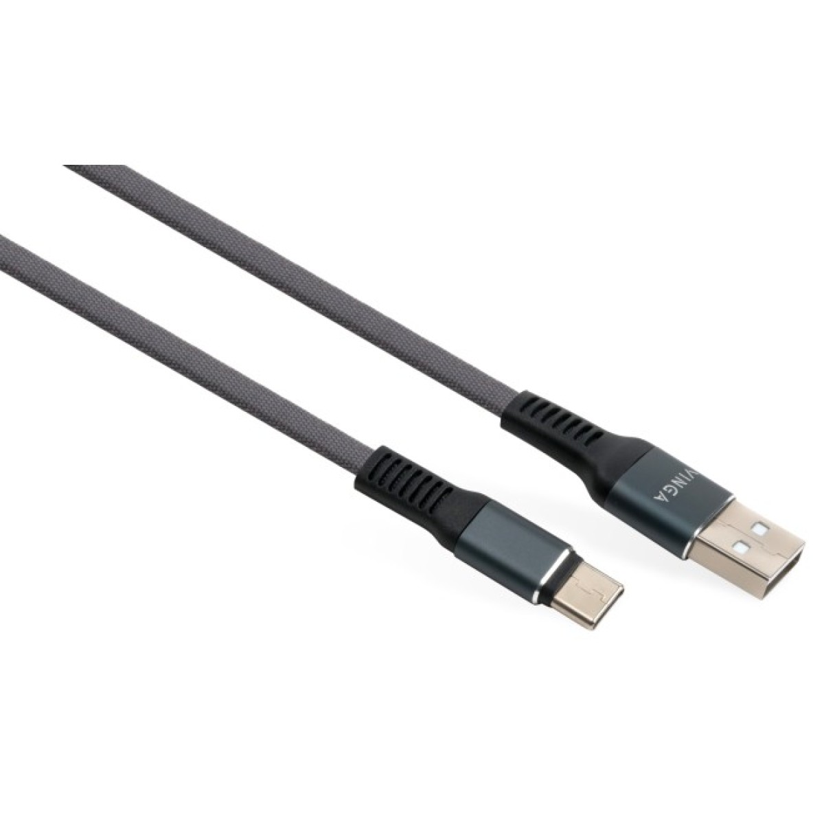 Дата кабель USB 2.0 AM to Type-C 1m flat nylon gray Vinga (VCPDCTCFNB1GR) 98_98.jpg - фото 1