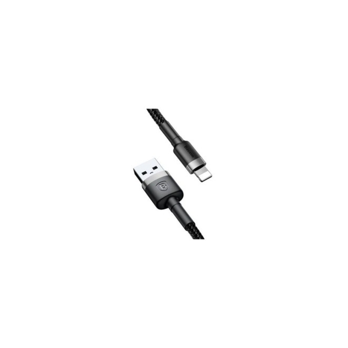 Дата кабель USB 2.0 AM to Lightning 0.5m Cafule 2.4A grey+black Baseus (CALKLF-AG1) 98_98.jpg - фото 4