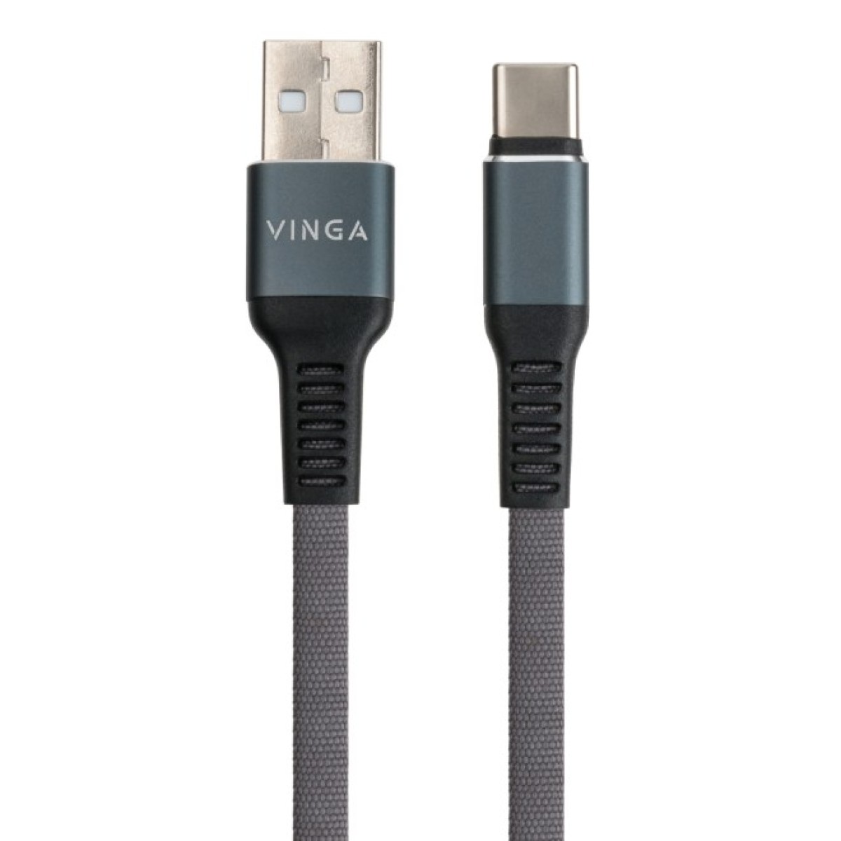 Дата кабель USB 2.0 AM to Type-C 1m flat nylon gray Vinga (VCPDCTCFNB1GR) 98_98.jpg - фото 4
