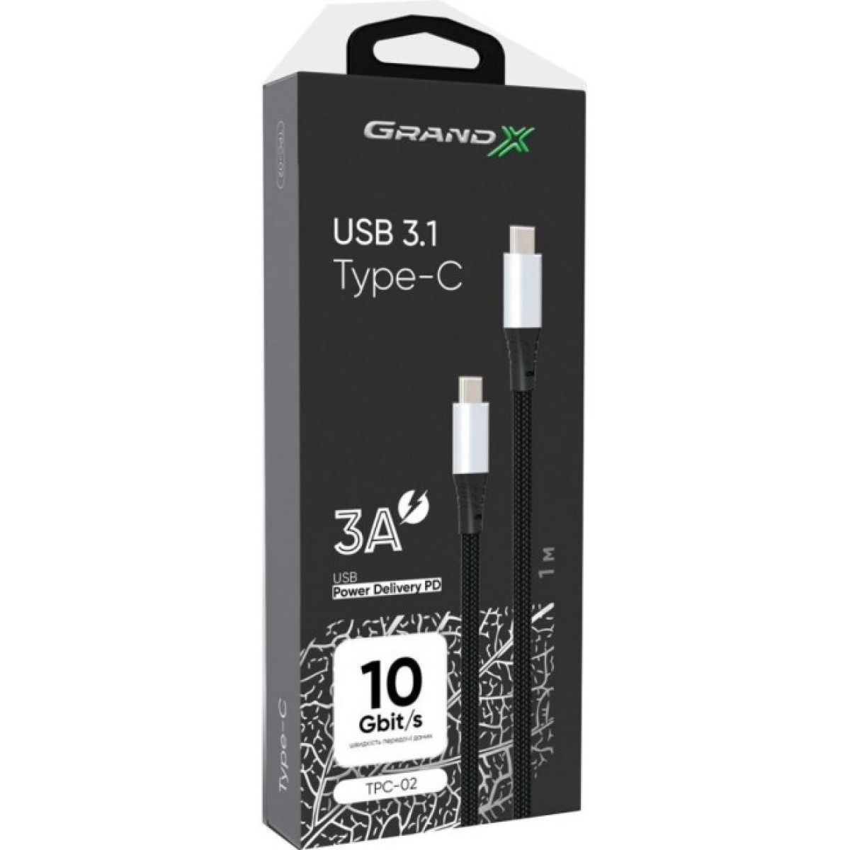 Дата кабель USB 3.1 Type-C to Type-C Grand-X (TPC-02) 98_98.jpg - фото 3