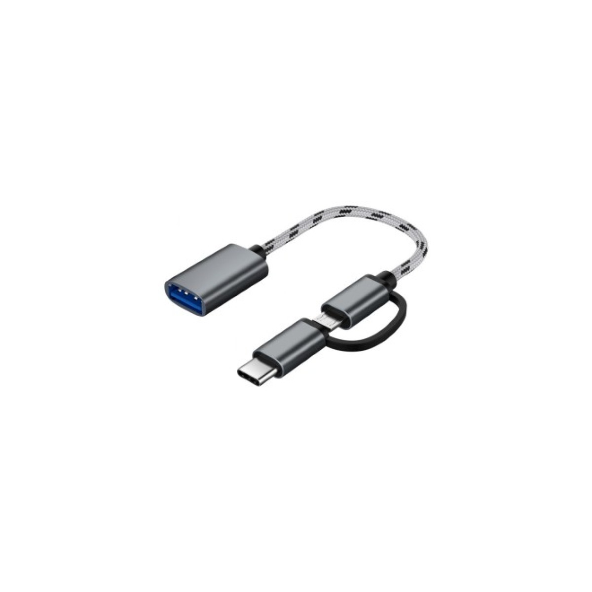 Дата кабель OTG USB 2.0 AF to Micro 5P + Type-C grey XoKo (AC-150-SPGR) 256_256.jpg