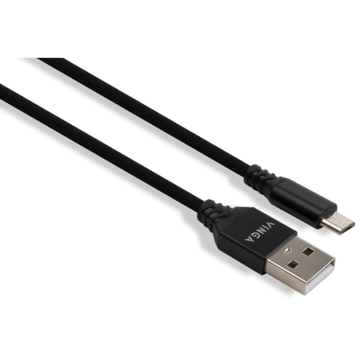 Дата кабель USB 2.0 AM to Micro 5P nylon 1m black Vinga (VCPDCMBN21BK) 98_98.jpg - фото 1
