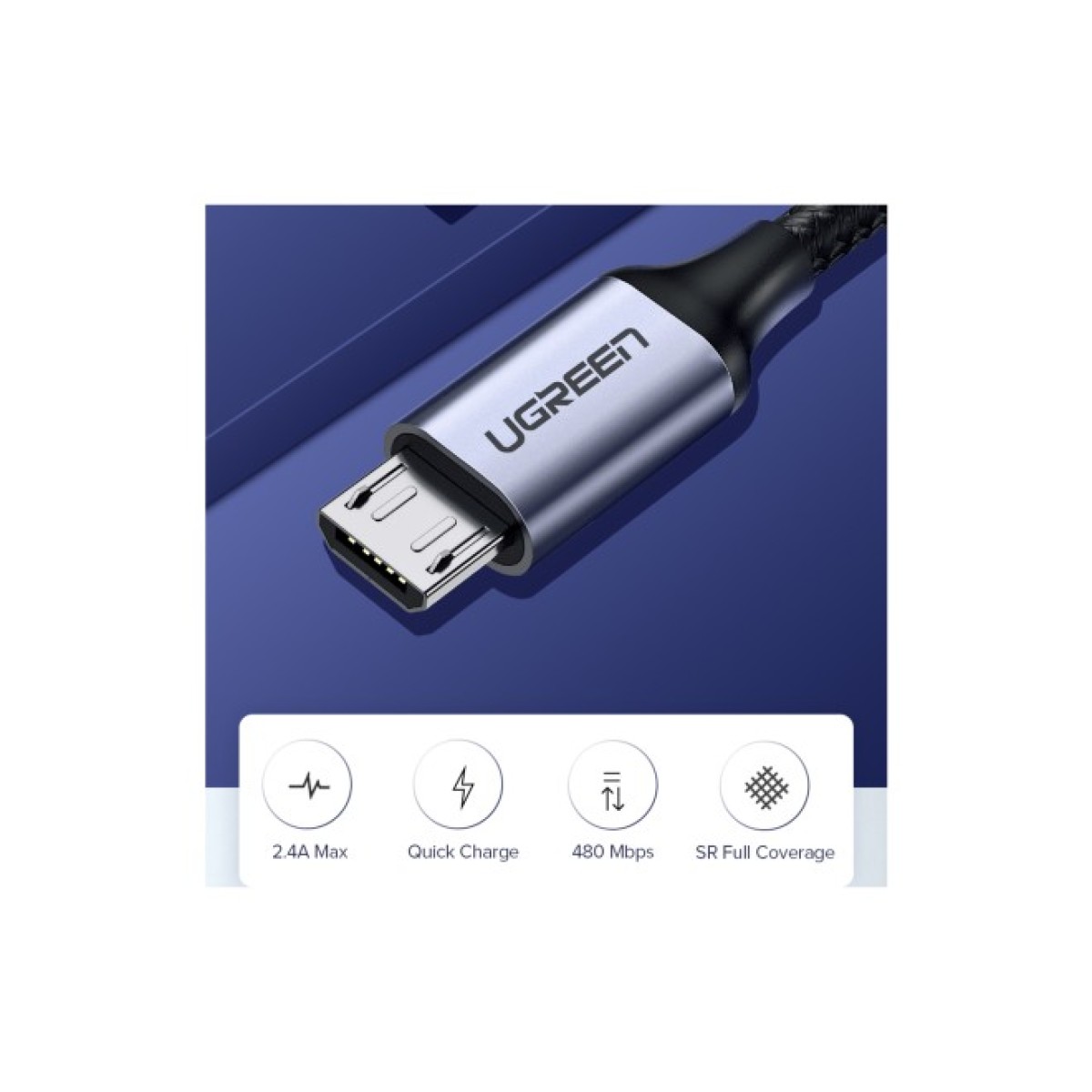 Дата кабель USB 2.0 AM to Micro 5P 1.5m US290 Silver Ugreen (US290/60152) 98_98.jpg - фото 3