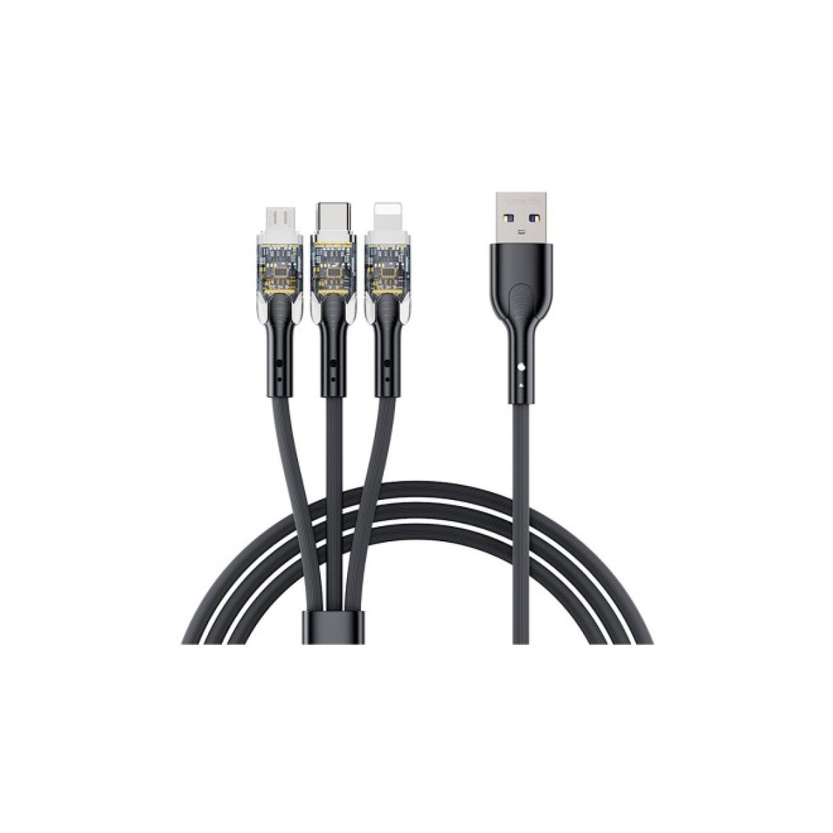 Дата кабель USB 2.0 AM to Lightning + Micro 5P + Type-C PD-B94th Black Proda (PD-B94th-BK) 256_256.jpg