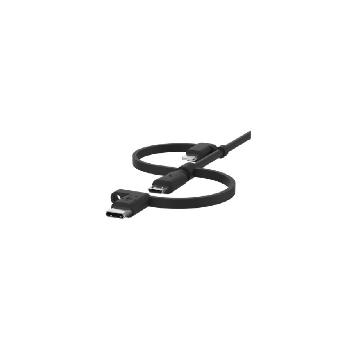 Дата кабель USB 2.0 AM to Lightning + Micro 5P + Type-C 1.0m black Belkin (CAC001BT1MBK) 98_98.jpg - фото 2