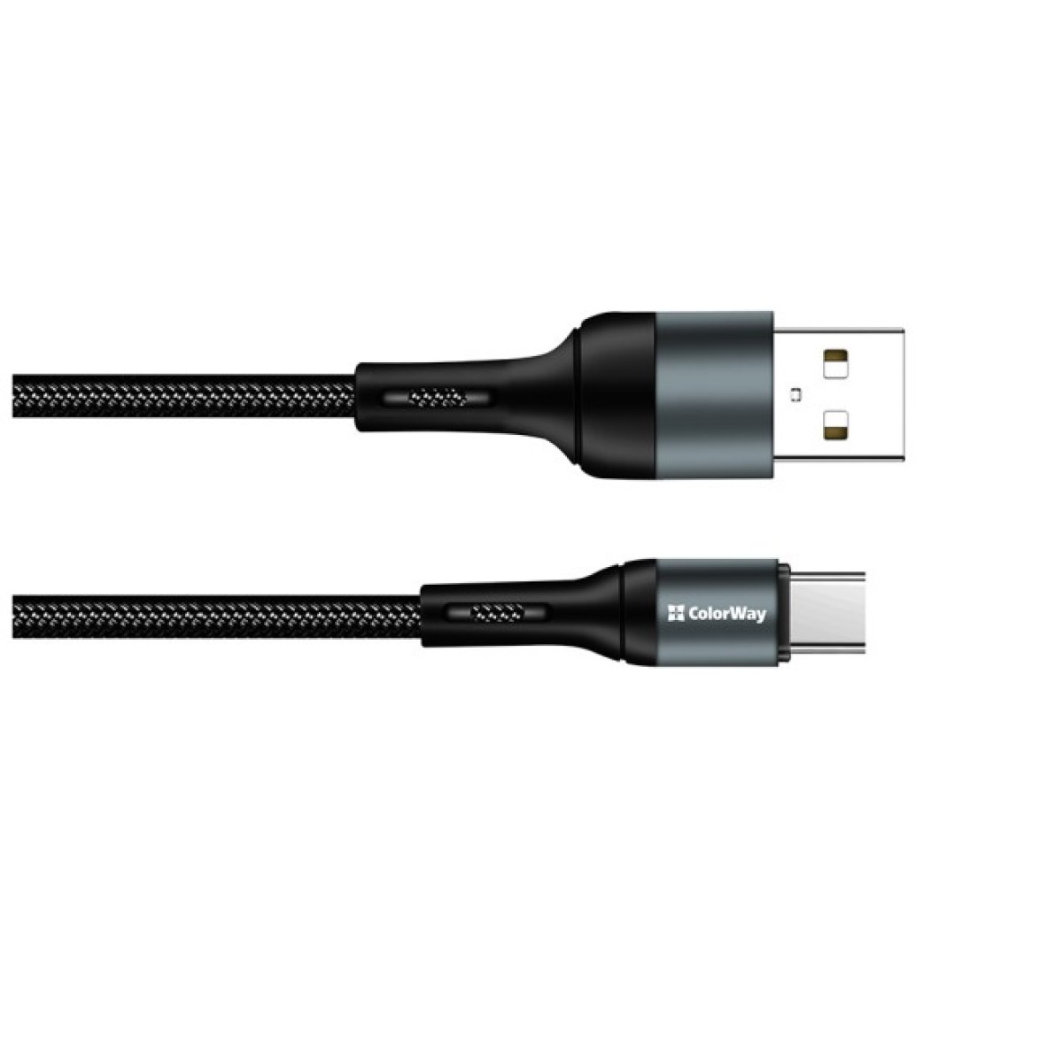 Дата кабель USB 2.0 AM to Type-C 1.0m nylon black ColorWay (CW-CBUC045-BK) 98_98.jpg - фото 2