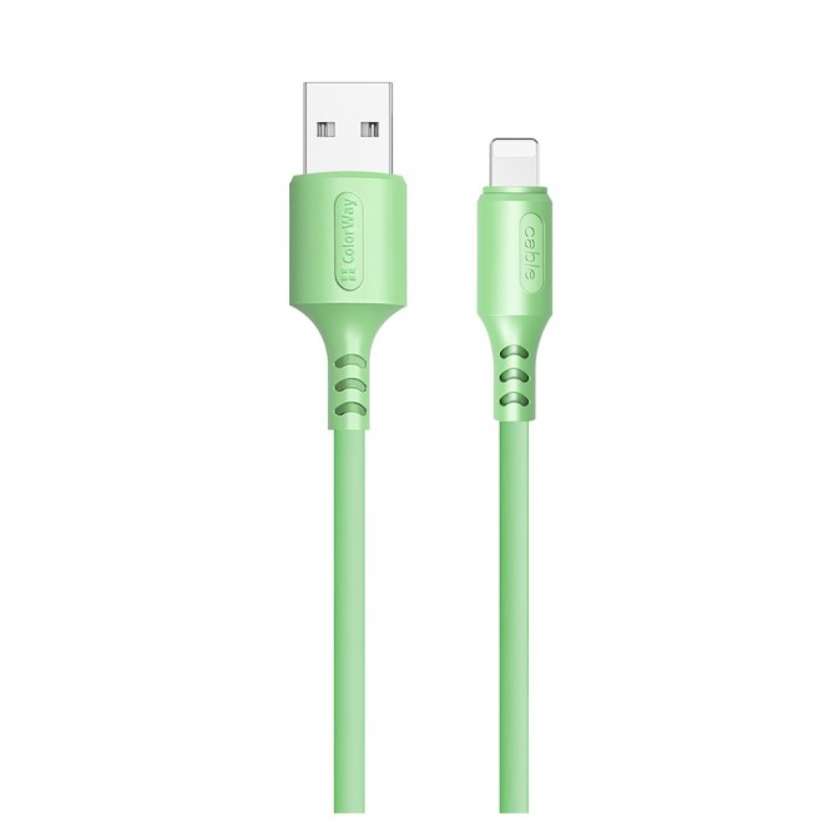 Дата кабель USB 2.0 AM to Lightning 1.0m soft silicone green ColorWay (CW-CBUL042-GR) 256_256.jpg