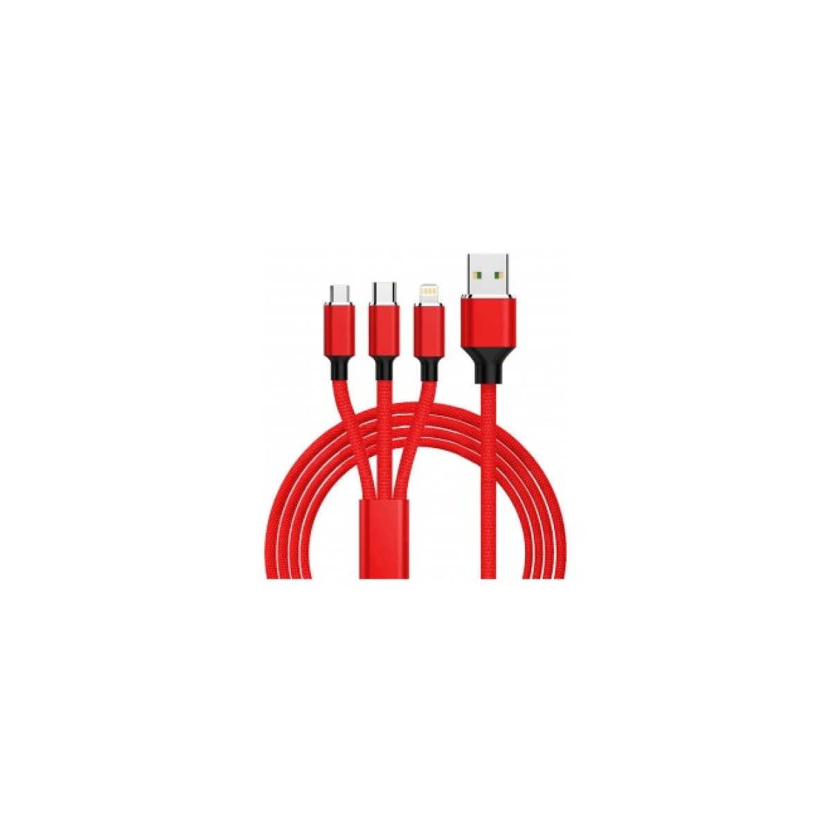 Дата кабель USB 2.0 AM to Lightning + Micro 5P + Type-C 1.2m red XoKo (SC-330-RD) 256_256.jpg
