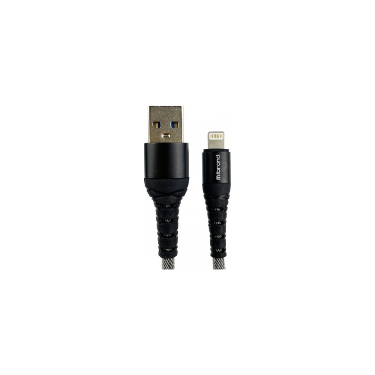 Дата кабель USB 2.0 AM to Lightning 1.0m MI-14 2A Black-Gray Mibrand (MIDC/14LBG) 256_256.jpg