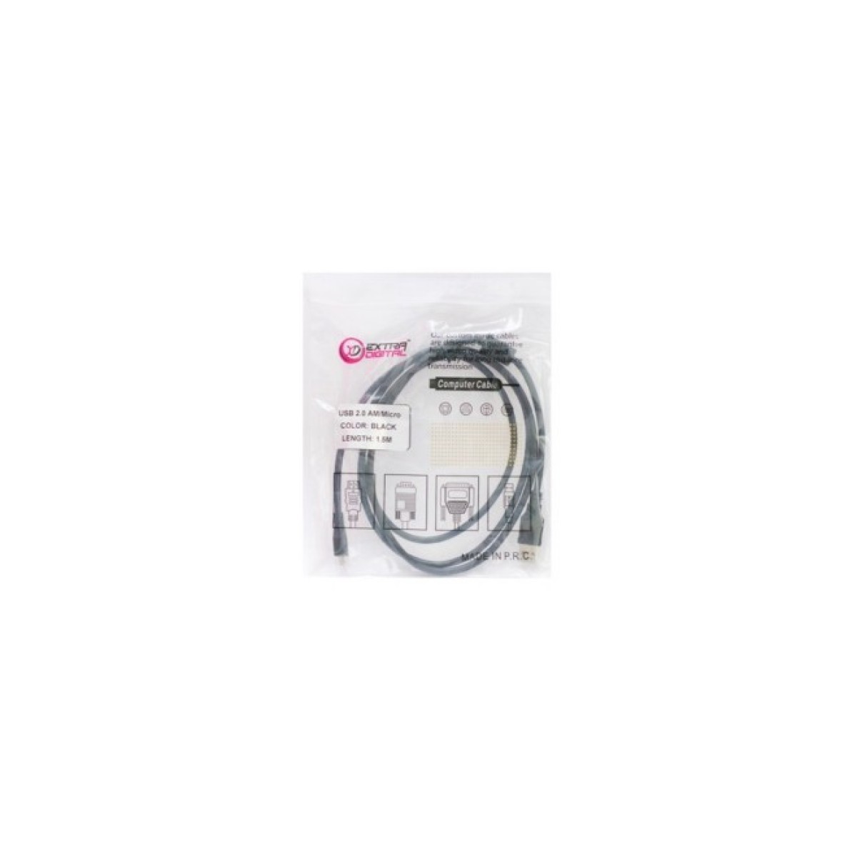 Дата кабель USB 2.0 AM to Micro 5P 1.5m Extradigital (KBU1630) 98_98.jpg - фото 2