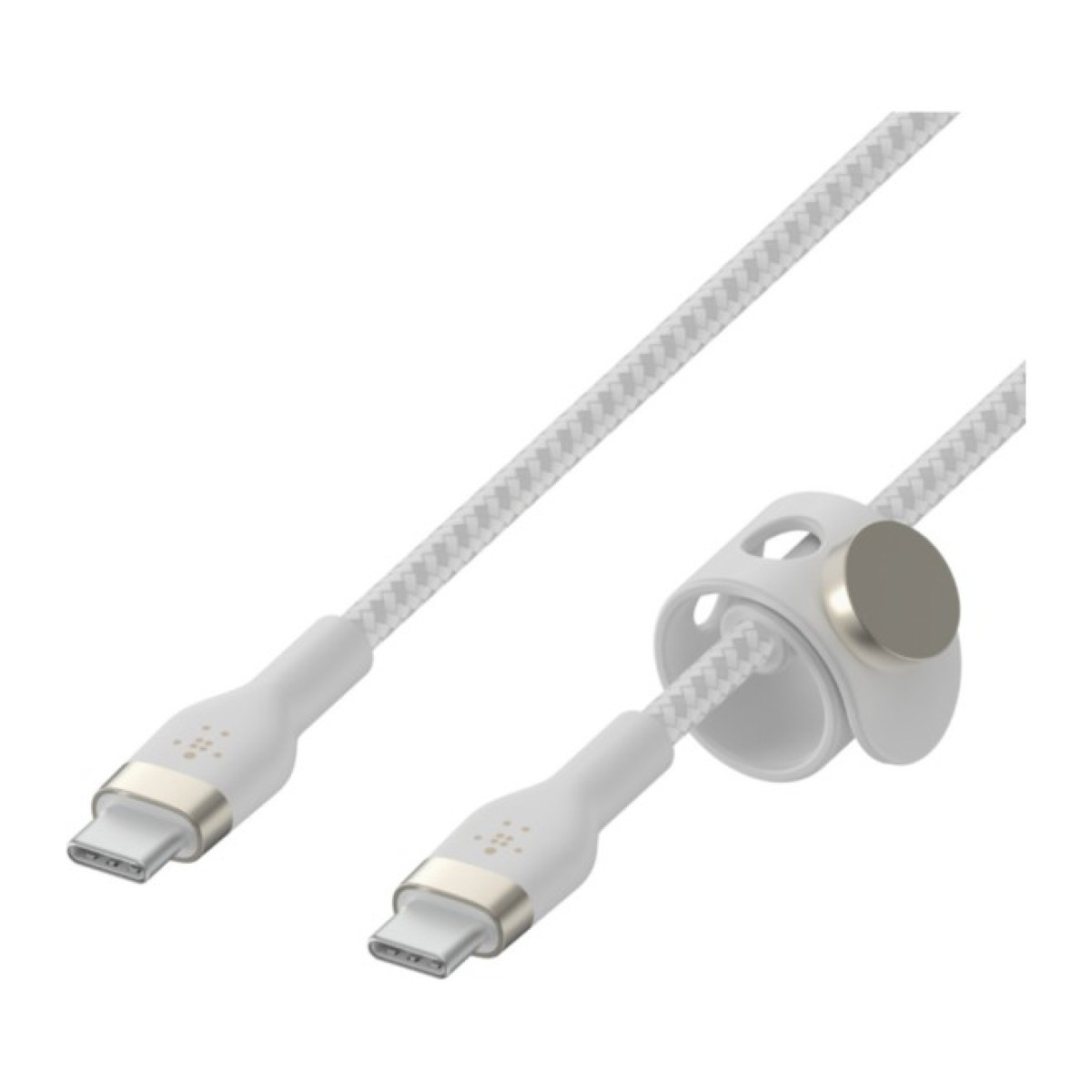 Дата кабель USB-C to USB-C 1.0m BRAIDED SILICONE white Belkin (CAB011BT1MWH) 98_98.jpg - фото 2