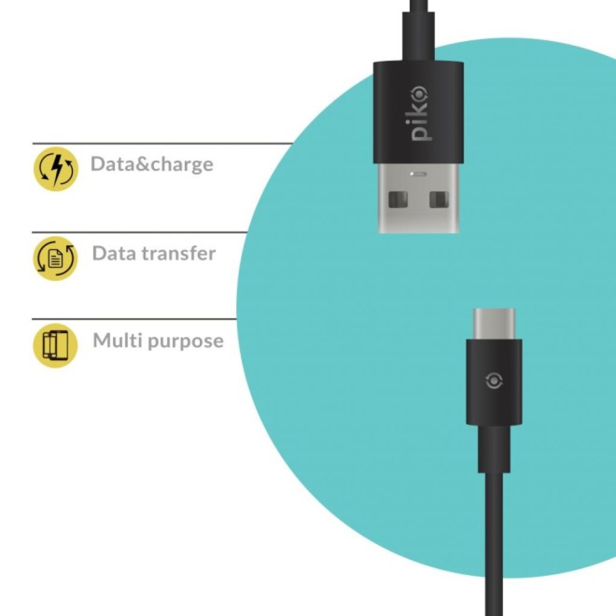 Дата кабель USB 2.0 AM to Type-C 2.0m CB-UT12 black Piko (1283126493850) 98_98.jpg - фото 2