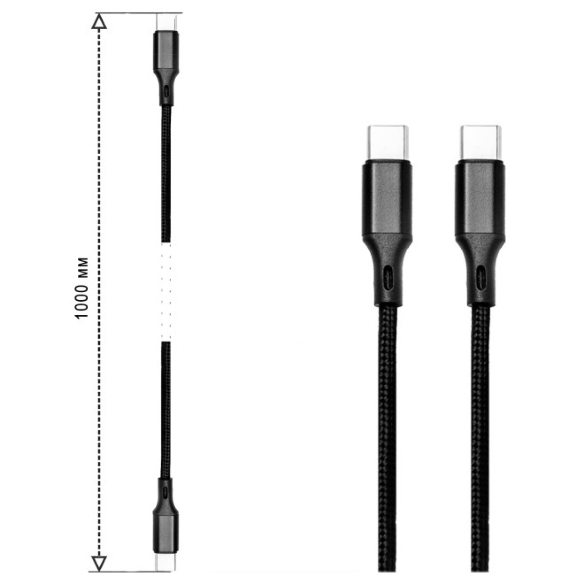 Дата кабель USB-C to USB-C 1.0m SC-230a black XoKo (XOKO SC-230a-BK) 98_98.jpg - фото 2