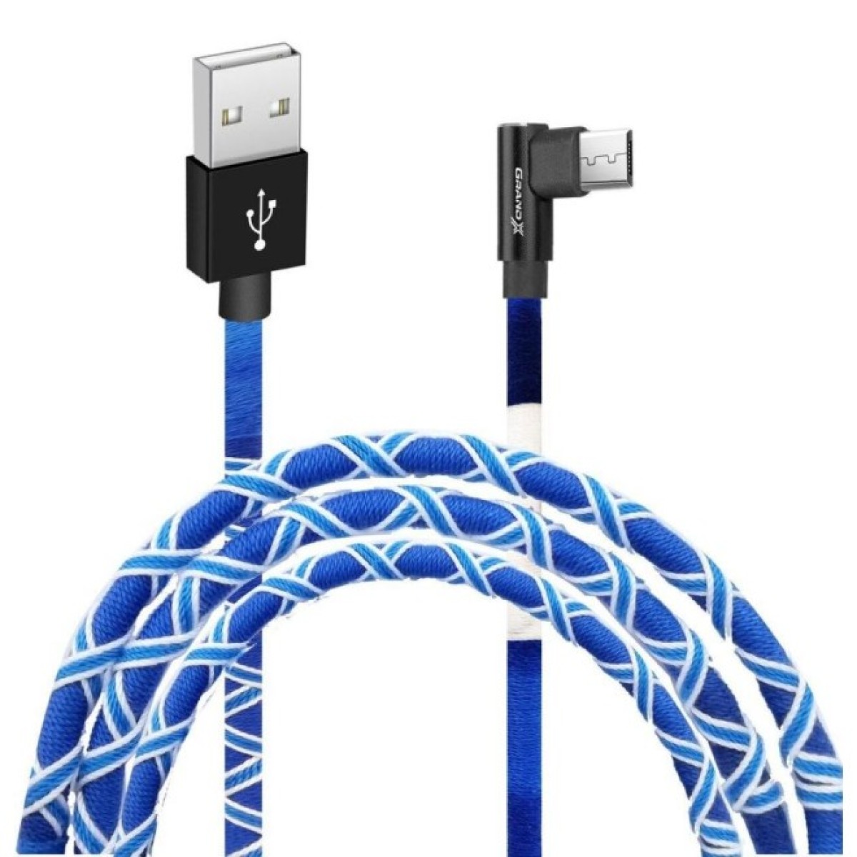 Дата кабель USB 2.0 AM to Micro 5P 1.0m White/Blue Grand-X (FM-08WB) 256_256.jpg