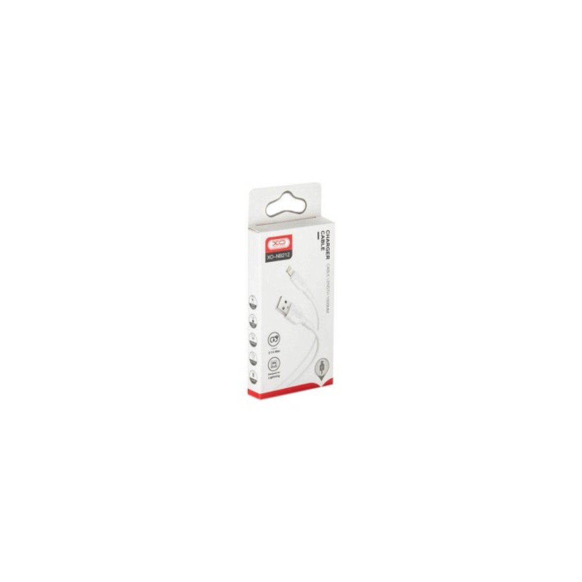 Дата кабель USB 2.0 AM to Lightning 1.0m NB212 2.1A White XO (XO-NB212i-WH) 98_98.jpg - фото 2