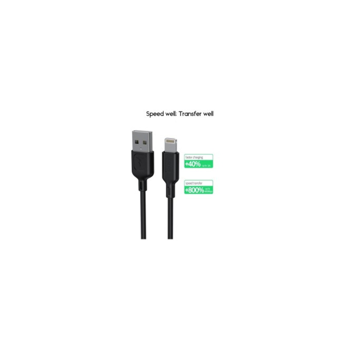 Дата кабель USB 2.0 AM to Lightning 1.0m Fast T-L829 Black T-Phox (T-L829 Black) 98_98.jpg - фото 2