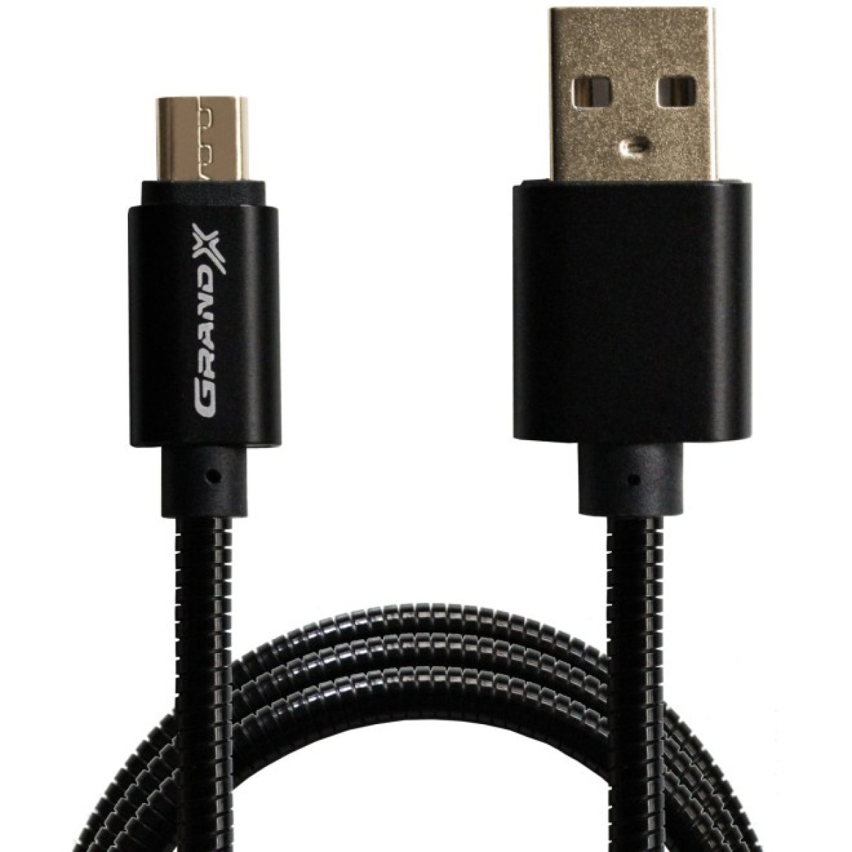 Дата кабель USB 2.0 AM to Micro 5P 1.0m Cu, 2.1A, Black Grand-X (MM-01B) 98_98.jpg - фото 2