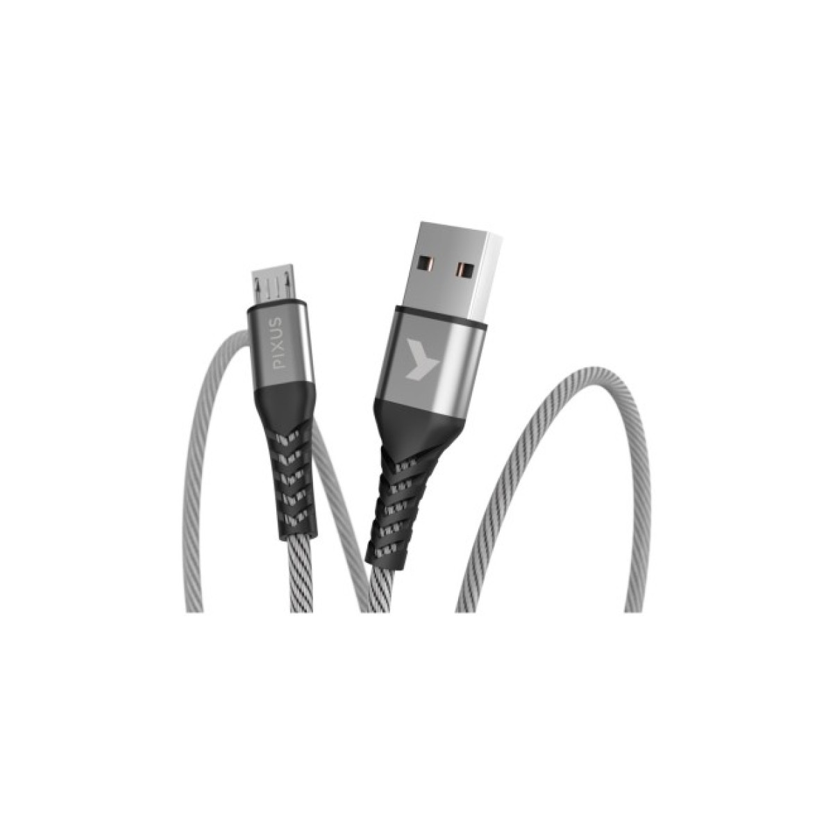 Дата кабель USB 2.0 AM to Micro 5P 1.0m Flex Gray Pixus (4897058531145) 256_256.jpg