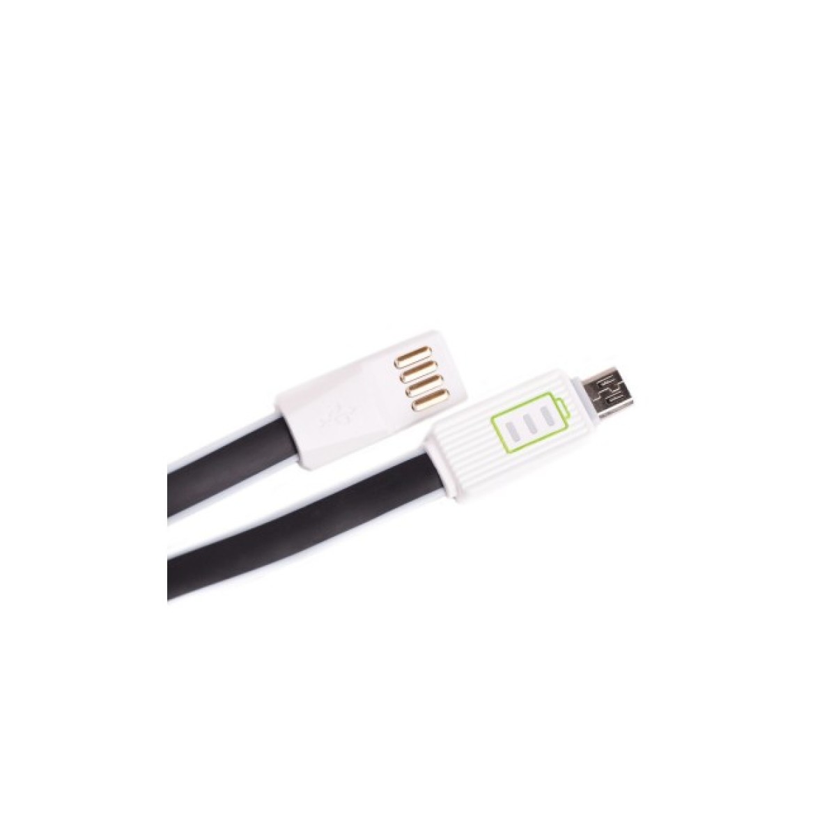 Дата кабель USB 2.0 - Micro USB 1,2A LED плоский (Black) 1,0м Drobak (218762) 98_98.jpg - фото 1