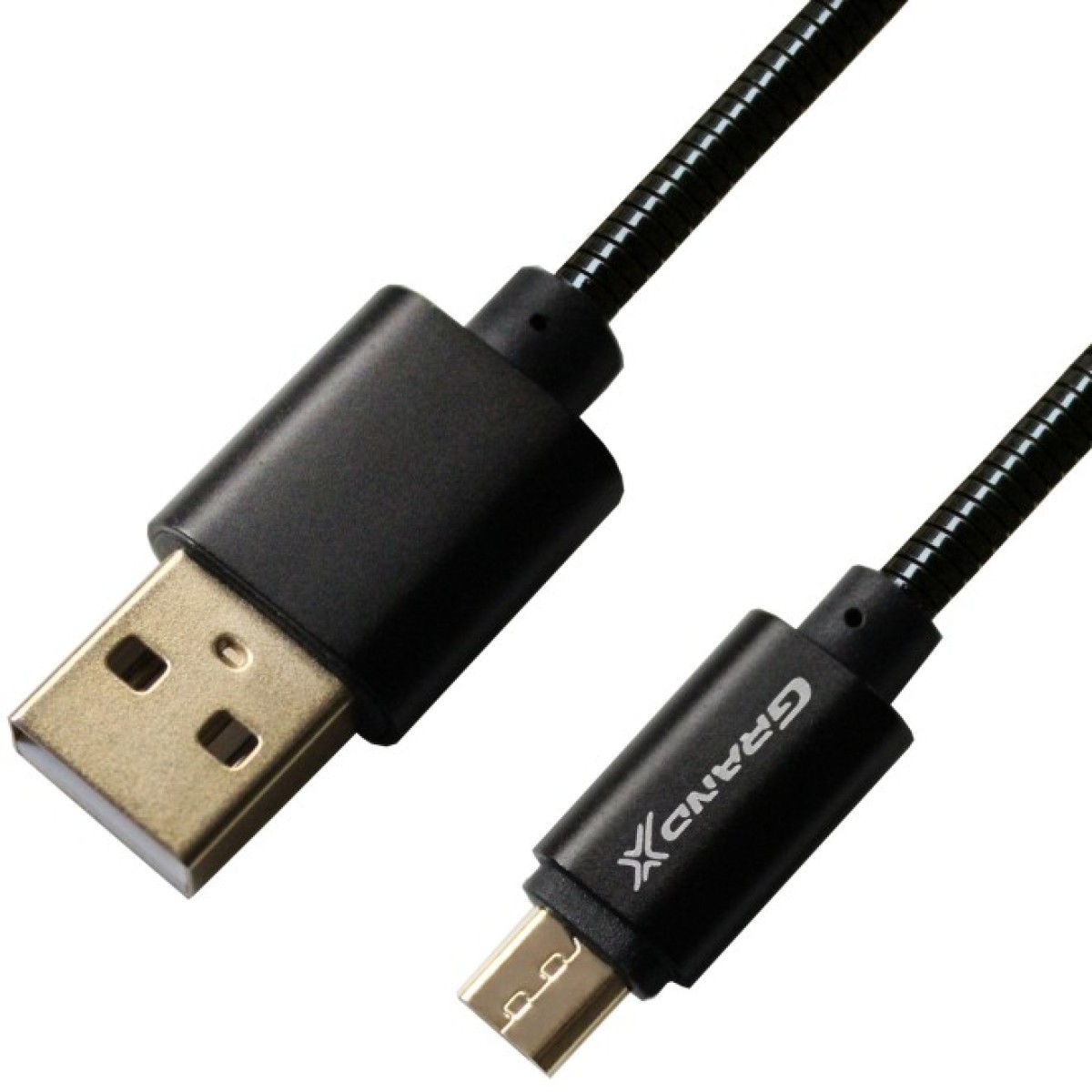 Дата кабель USB 2.0 AM to Micro 5P 1.0m Cu, 2.1A, Black Grand-X (MM-01B) 98_98.jpg - фото 1