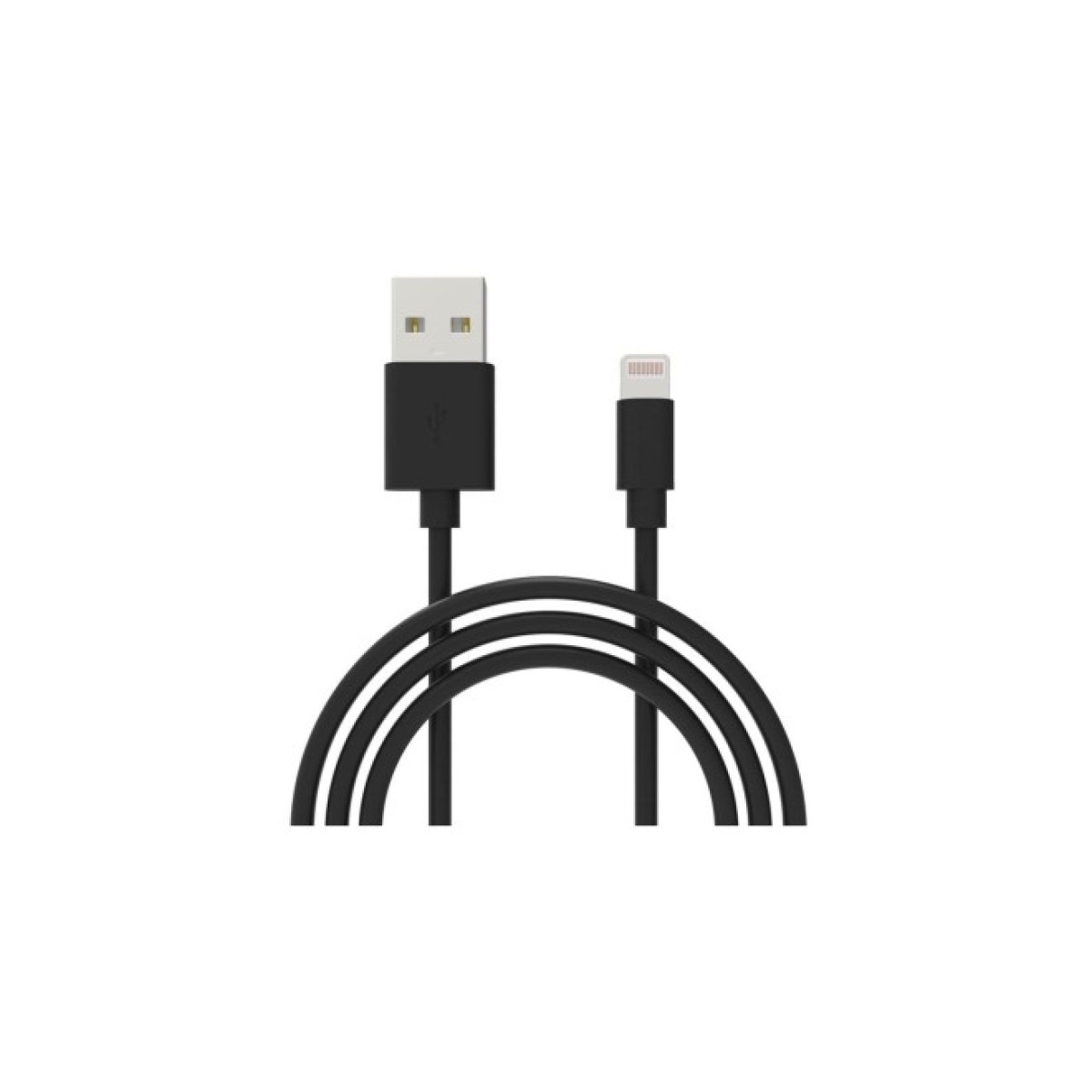 Дата кабель USB 2.0 AM to Lightning 1.0m Cu, 2.1А, Black Grand-X (PL01B) 256_256.jpg