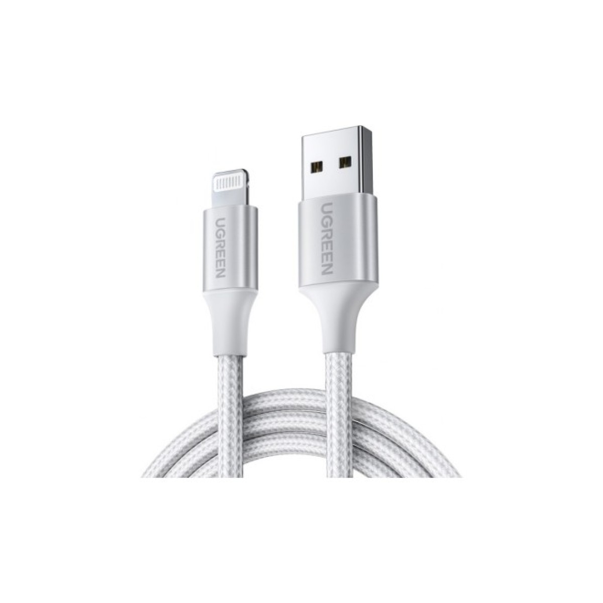 Дата кабель USB 2.0 AM to Lightning 2.0m US199 2.4A Silver Ugreen (60163) 256_256.jpg