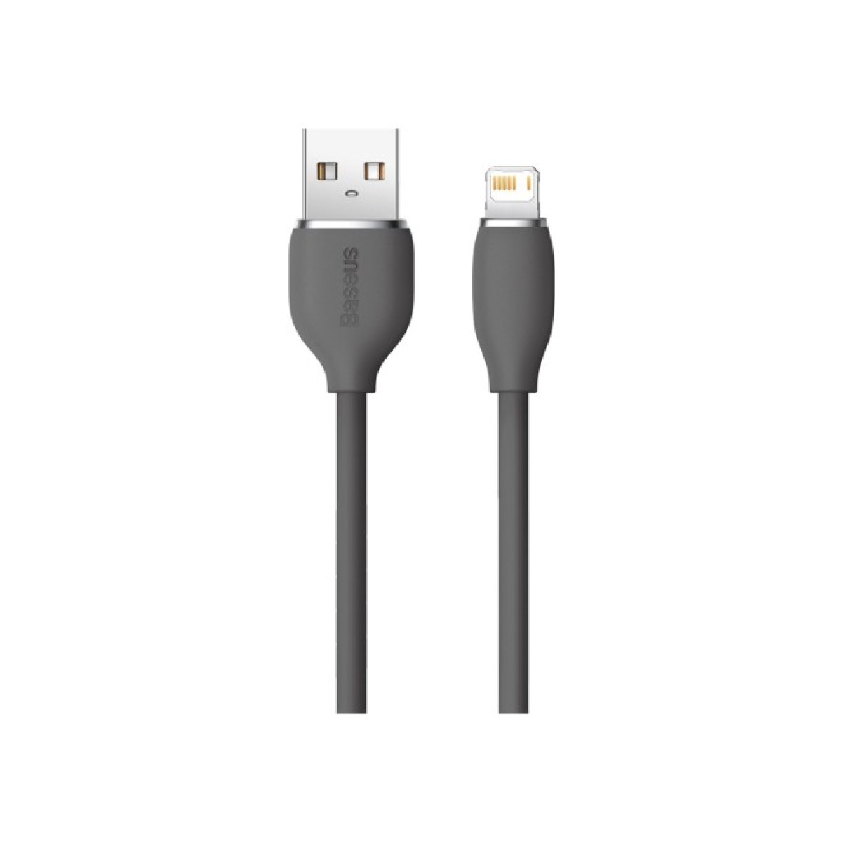 Дата кабель USB 2.0 AM to Lightning 2.0m 2.4A Jelly Liquid Silica Gel Black Baseus (CAGD000101) 98_98.jpg - фото 4