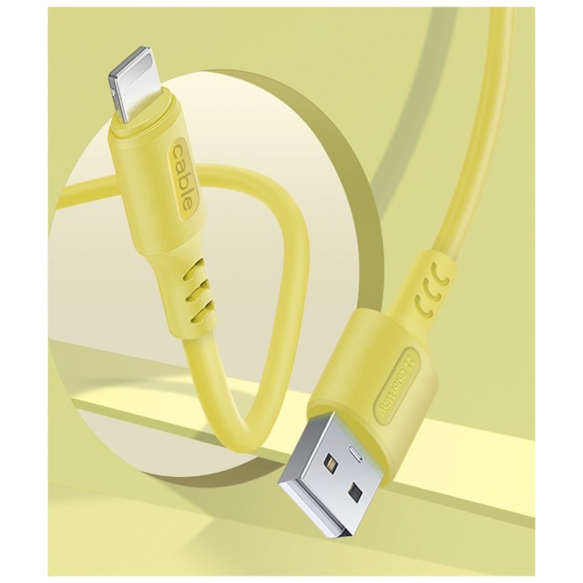 Дата кабель USB 2.0 AM to Lightning 1.0m soft silicone yellow ColorWay (CW-CBUL043-Y) 98_98.jpg - фото 4