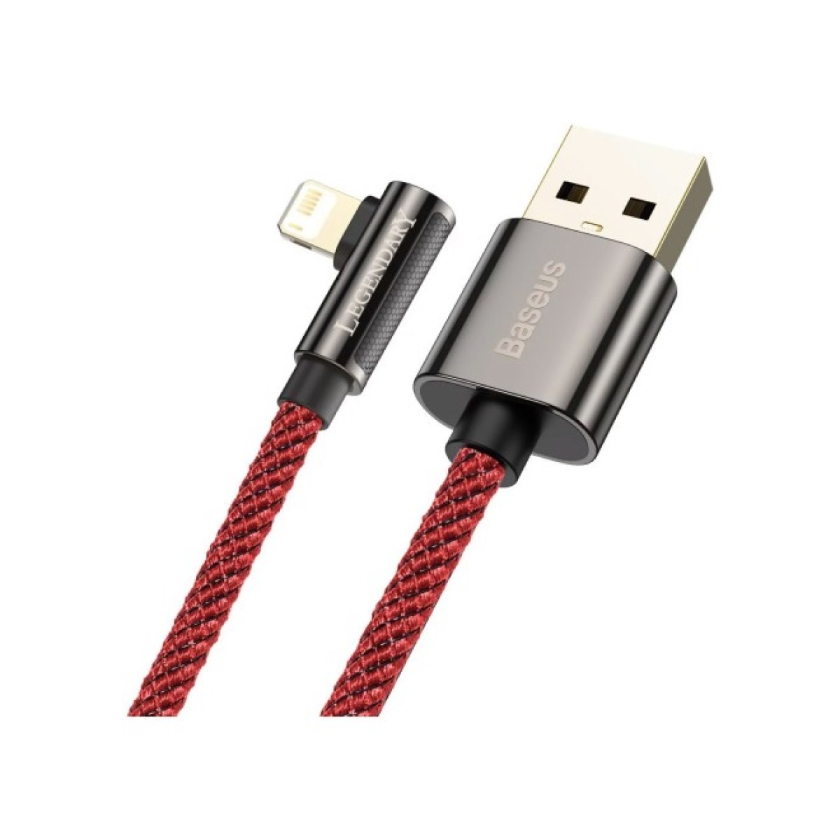 Дата кабель USB 2.0 AM to Lightning 2.0m CACS 2.4A 90 Legend Series Elbow Red Baseus (CACS000109) 98_98.jpg - фото 7