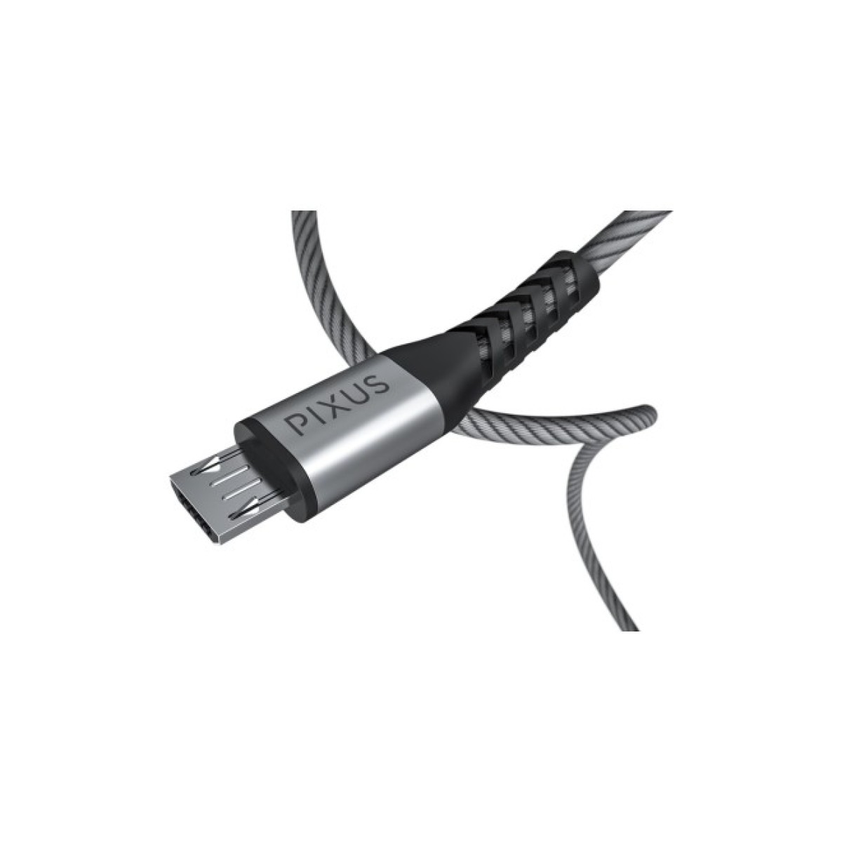 Дата кабель USB 2.0 AM to Micro 5P 1.0m Flex Gray Pixus (4897058531145) 98_98.jpg - фото 5