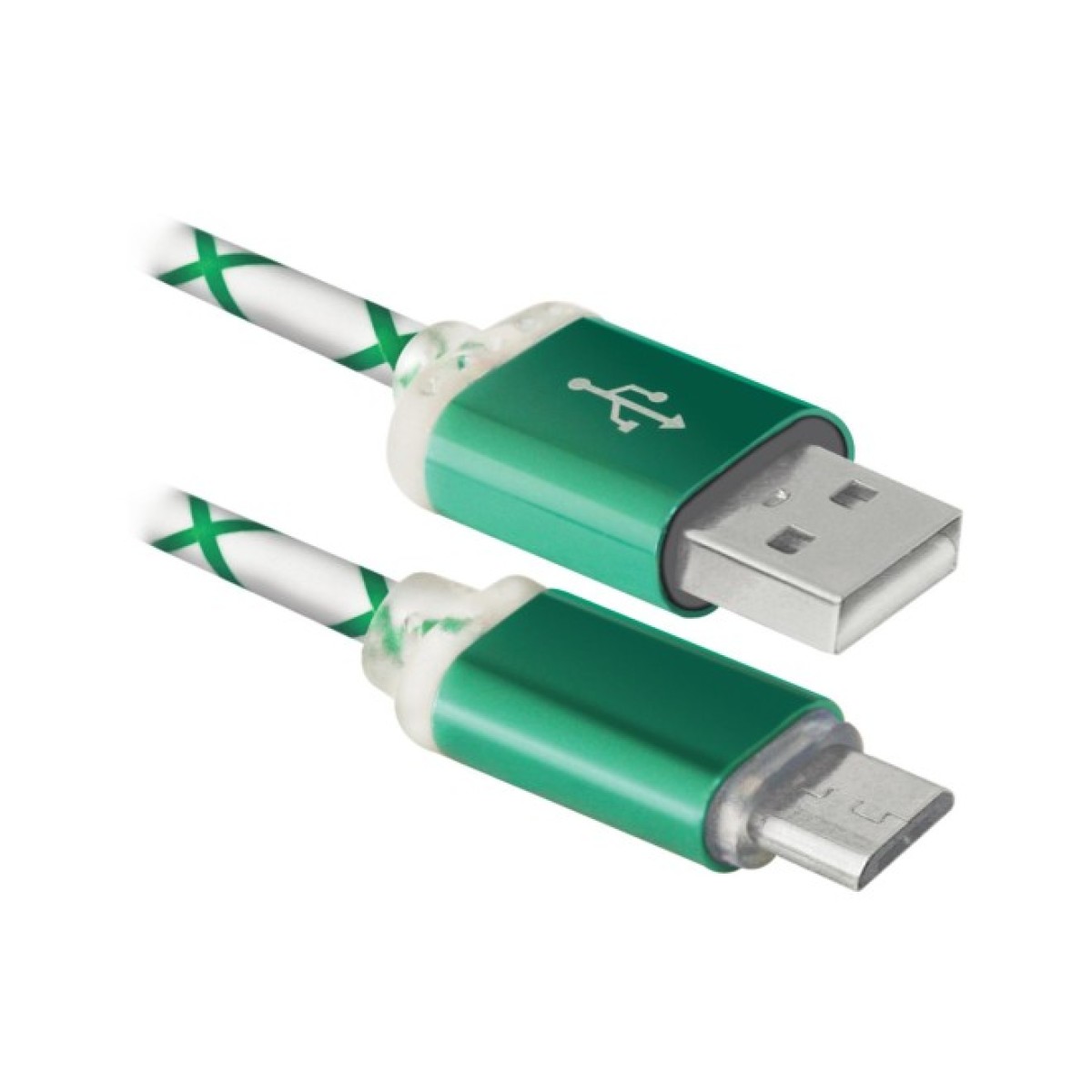 Дата кабель USB08-03LT USB - Micro USB, GreenLED backlight, 1m Defender (87557) 256_256.jpg