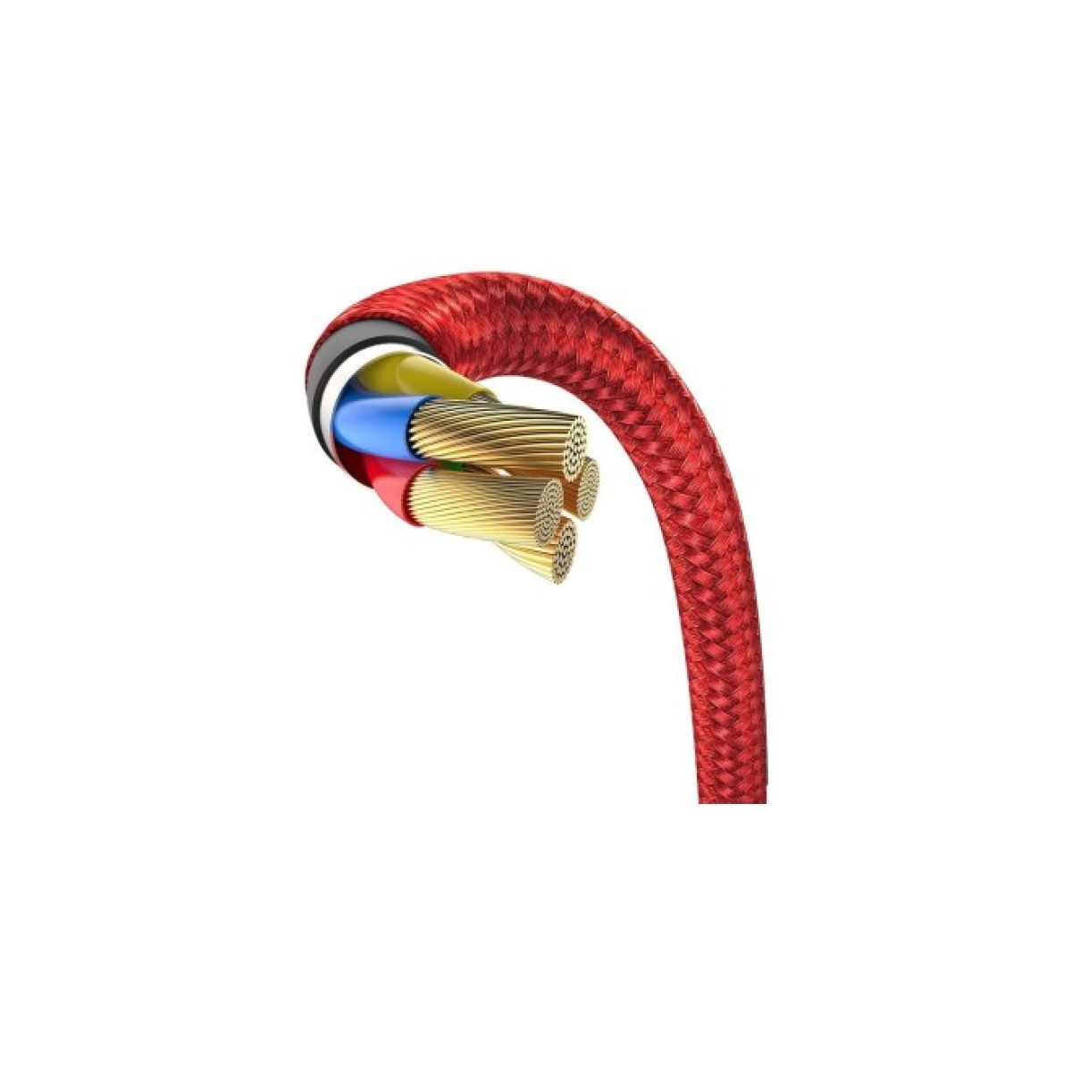 Дата кабель USB 3.1 AM to Lightning 2.0m CAL7C 1.5A 90 Red Baseus (CAL7C-B09) 98_98.jpg - фото 5