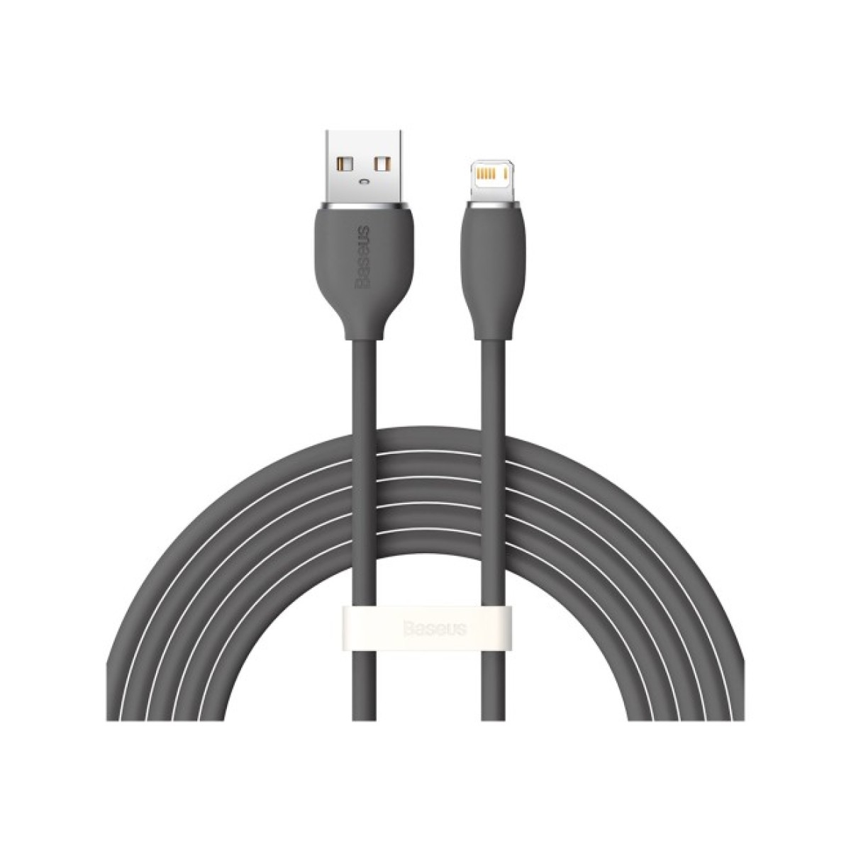 Дата кабель USB 2.0 AM to Lightning 2.0m 2.4A Jelly Liquid Silica Gel Black Baseus (CAGD000101) 256_256.jpg