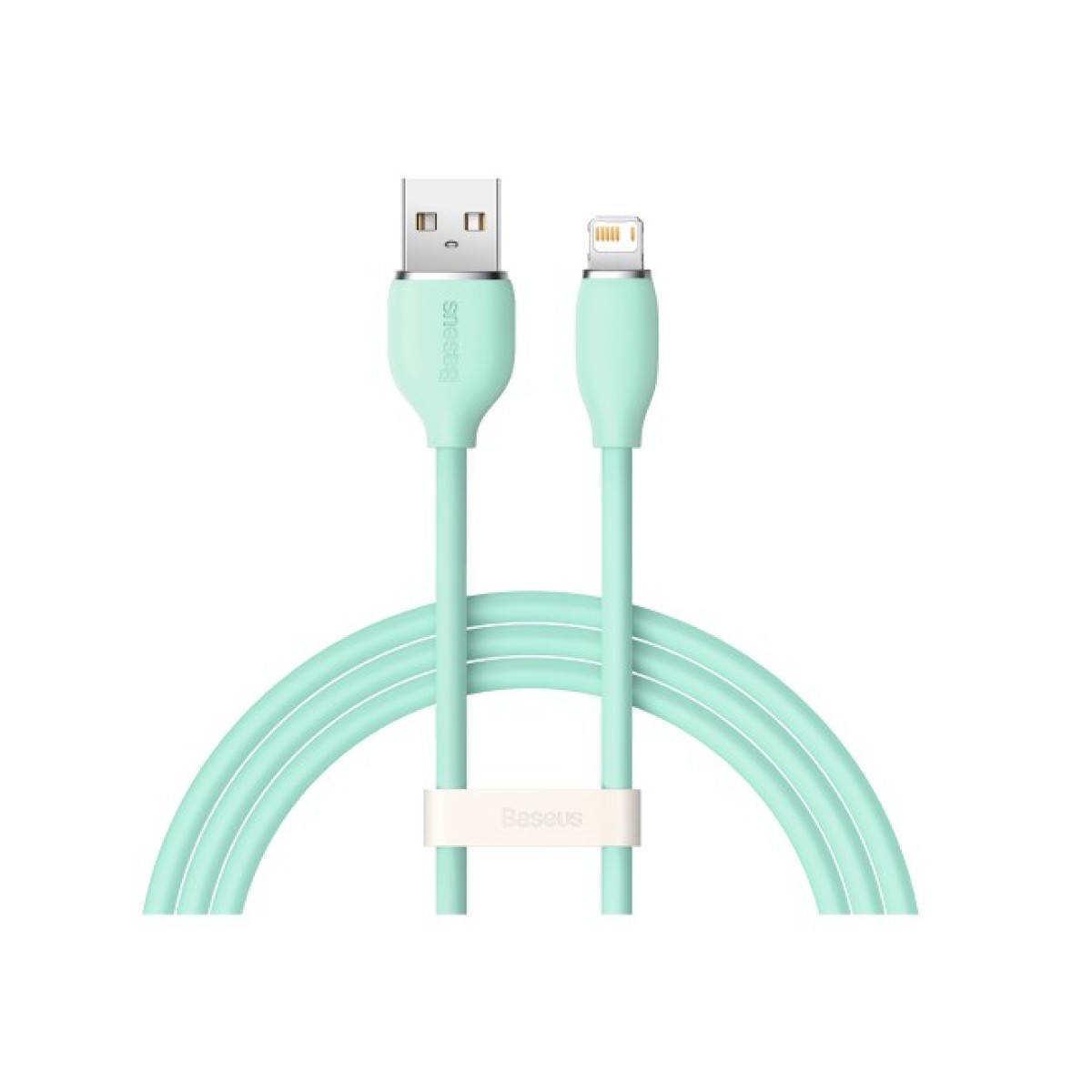 Дата кабель USB 2.0 AM to Lightning 1.2m 2.4A Jelly Liquid Silica Gel Green Baseus (CAGD000006) 98_98.jpg - фото 1