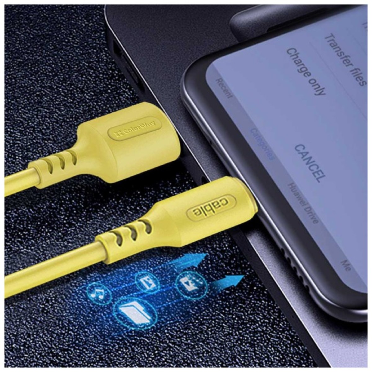 Дата кабель USB 2.0 AM to Micro 5P 1.0m soft silicone yellow ColorWay (CW-CBUM043-Y) 98_98.jpg - фото 2